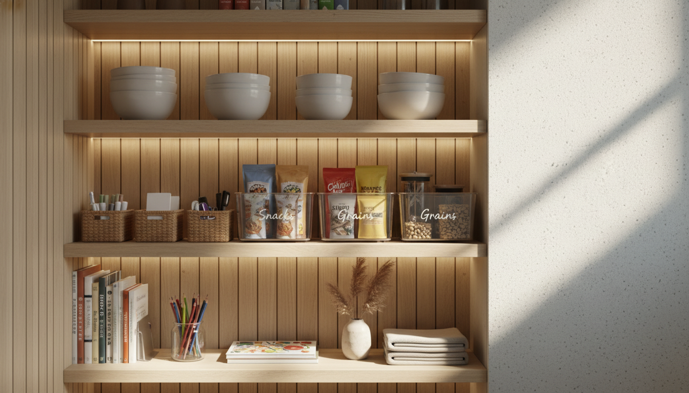 Organize Shelves by Category: Zones, Bins & Labels